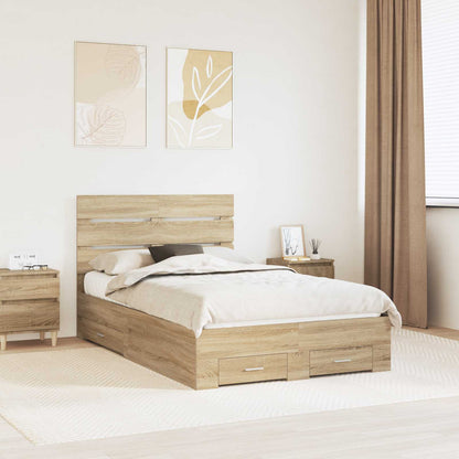 Bedframe met lade Sonoma Eiken 120 x 200 cm Bewerkt hout