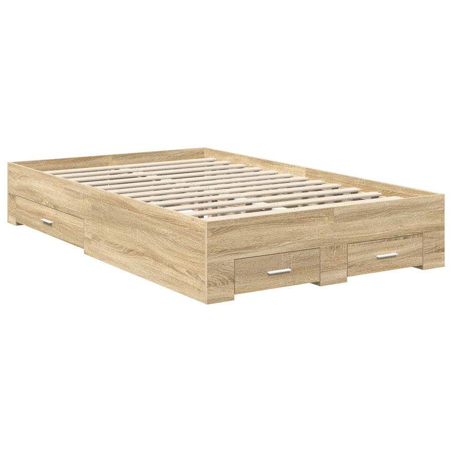 Bedframe met lade Sonoma Eiken 120 x 200 cm Bewerkt hout