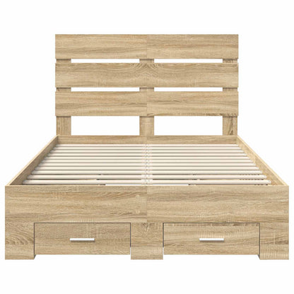 Bedframe met lade Sonoma Eiken 120 x 200 cm Bewerkt hout