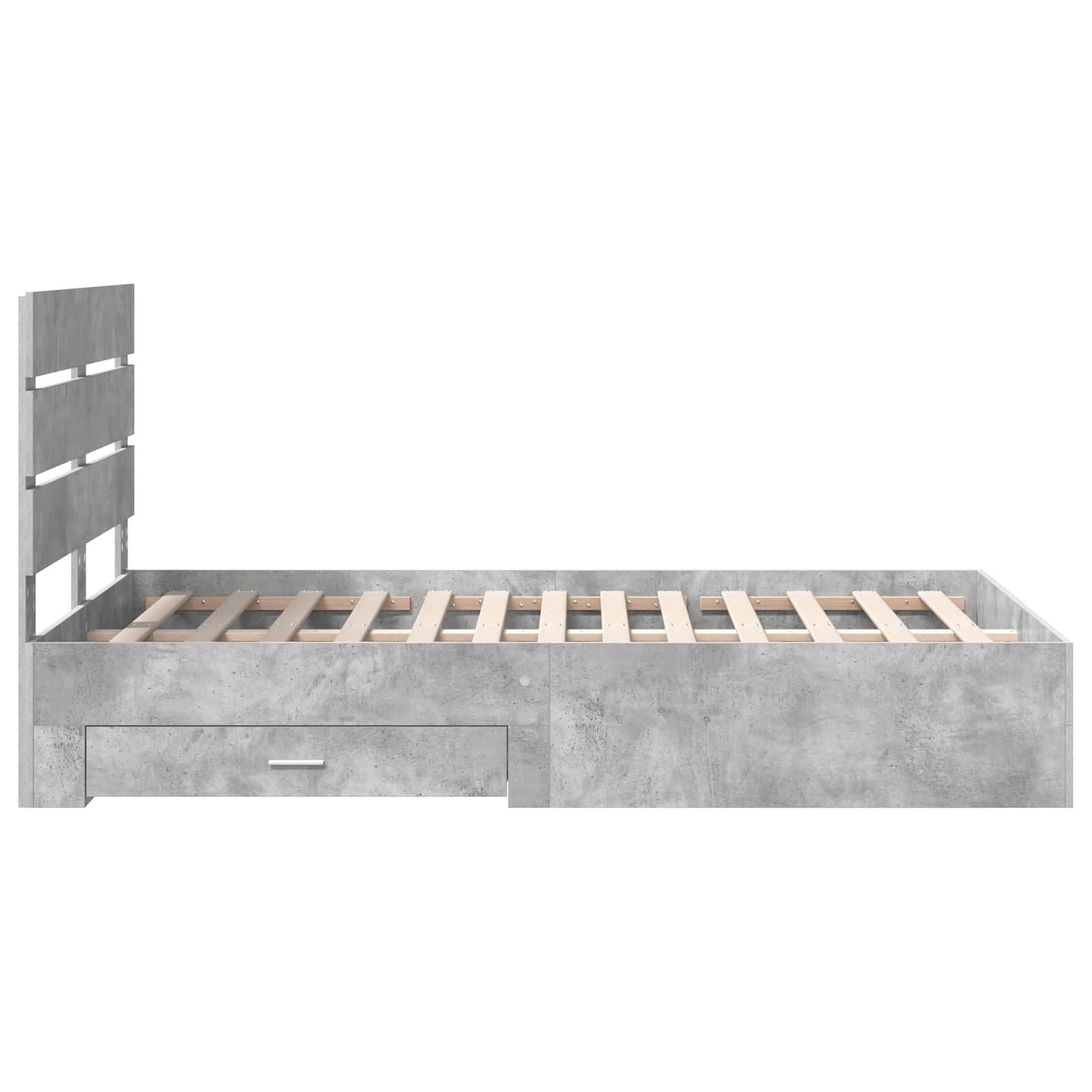Bedframe met lade Beton Grijs 120 x 200 cm Bewerkt hout