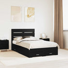 Bedframe met lade 120x190 cm zwart eiken