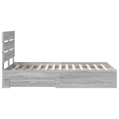 Bedframe met lade Grijs Sonoma 120 x 190 cm Bewerkt hout