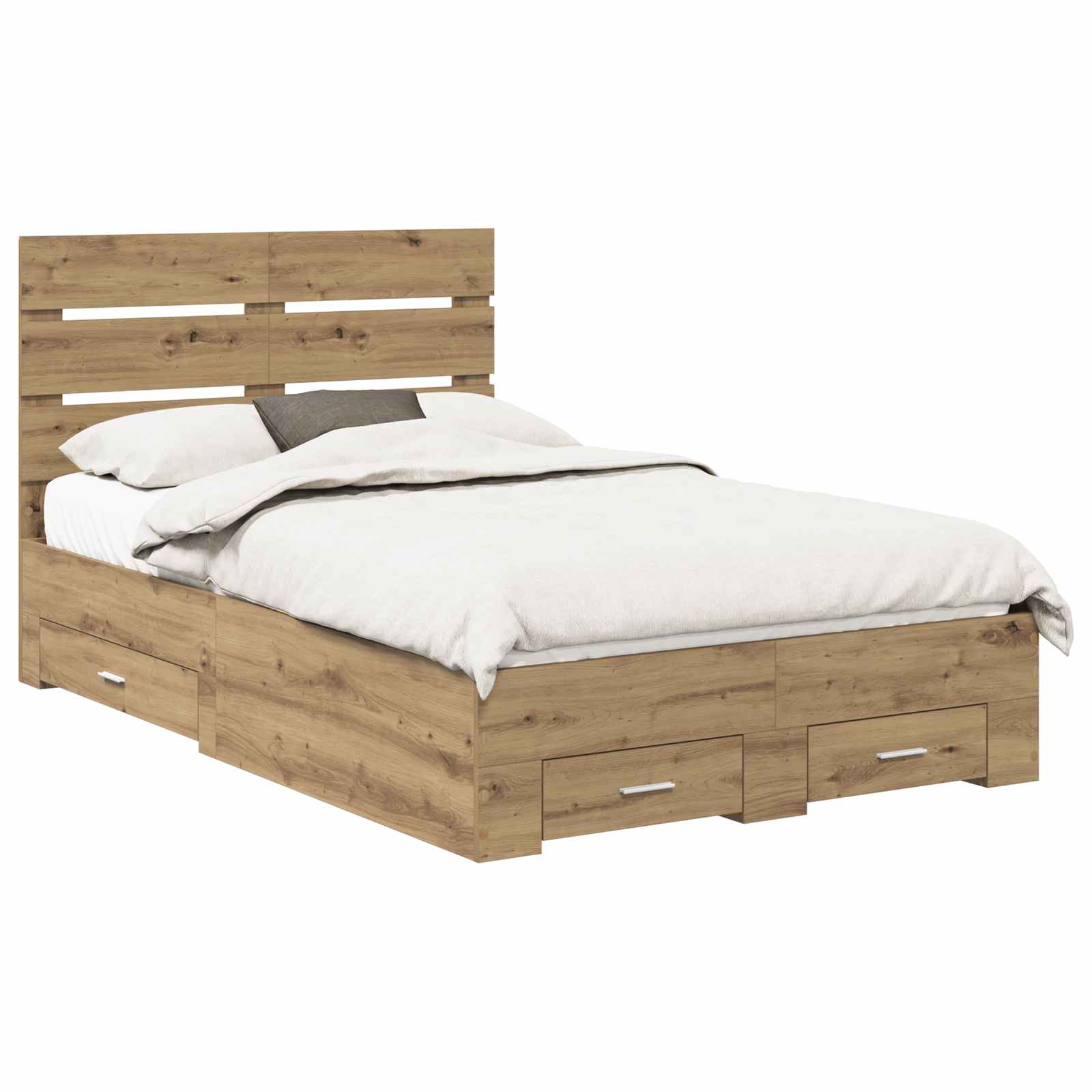 Bedframe met lade Artisan Eiken 120 x 190 cm Bewerkt hout