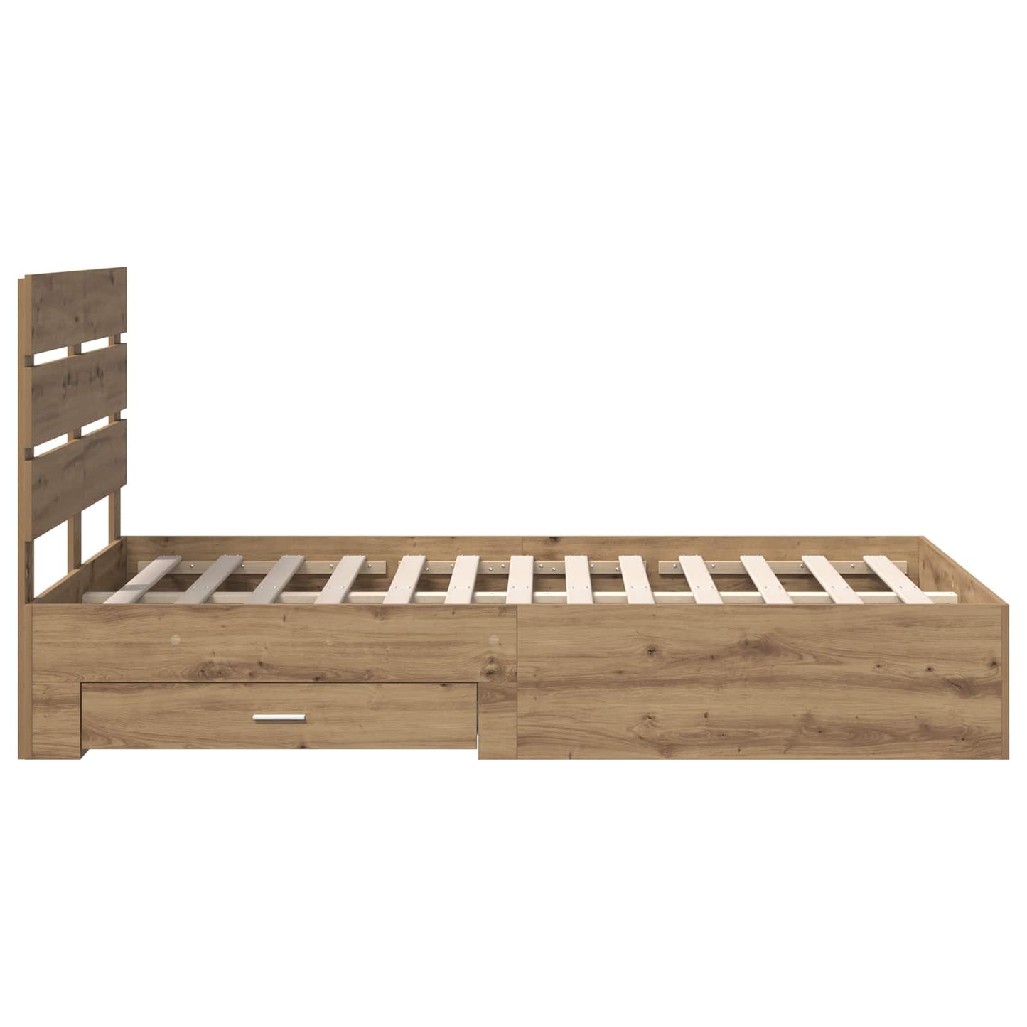 Bedframe met lade Artisan Eiken 120 x 190 cm Bewerkt hout