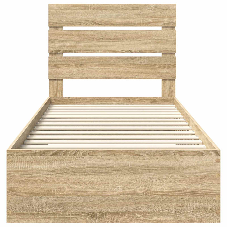 Bedframe met lade Sonoma Eiken 100 x 200 cm Bewerkt hout