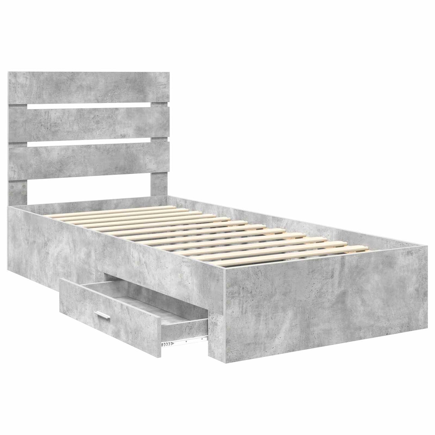 Bedframe met lade Beton Grijs 100 x 200 cm Bewerkt hout