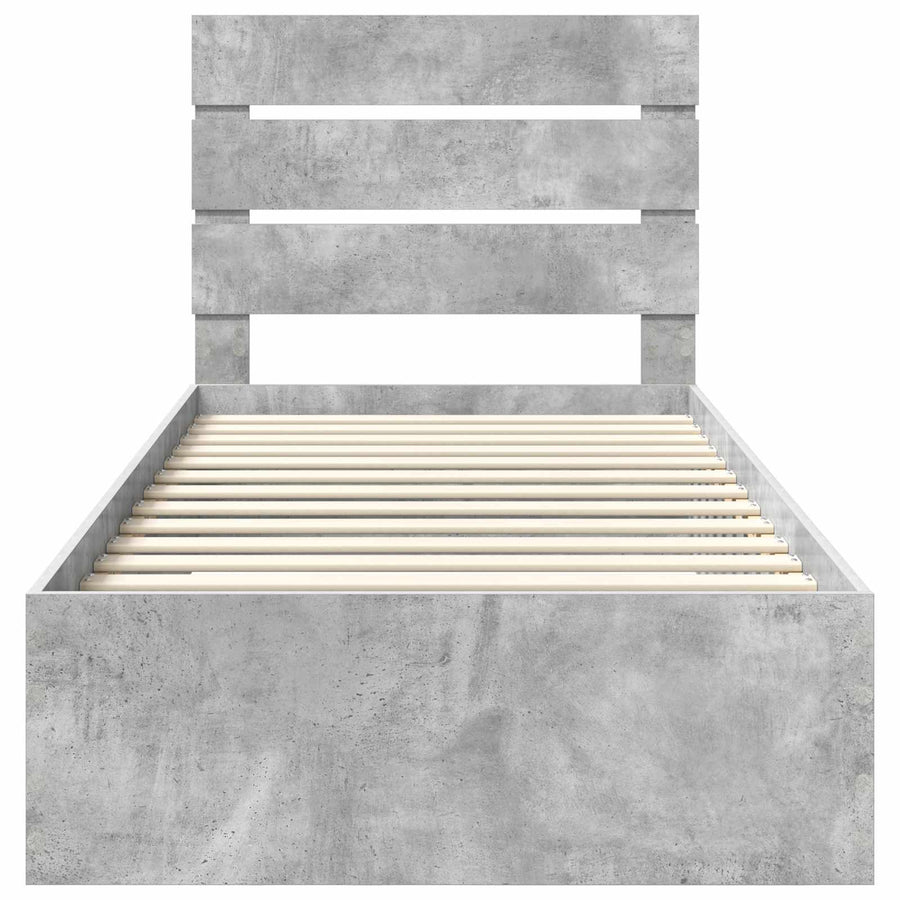 Bedframe met lade Beton Grijs 100 x 200 cm Bewerkt hout