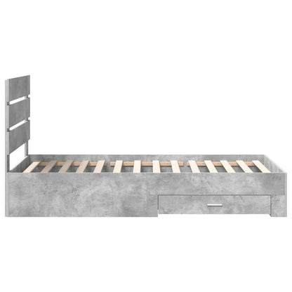 Bedframe met lade Beton Grijs 100 x 200 cm Bewerkt hout