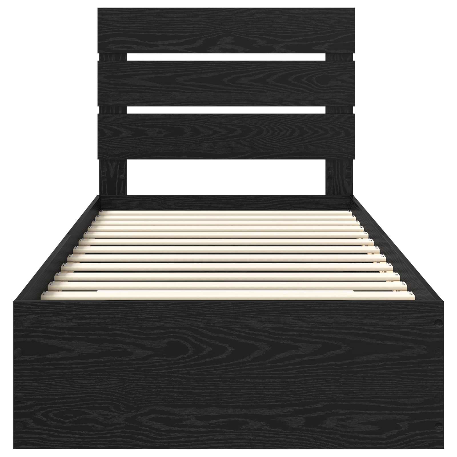 Bedframe met lade Zwart Eiken 90 x 200 cm Bewerkt hout