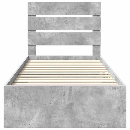 Bedframe met lade Beton Grijs 90 x 200 cm Bewerkt hout