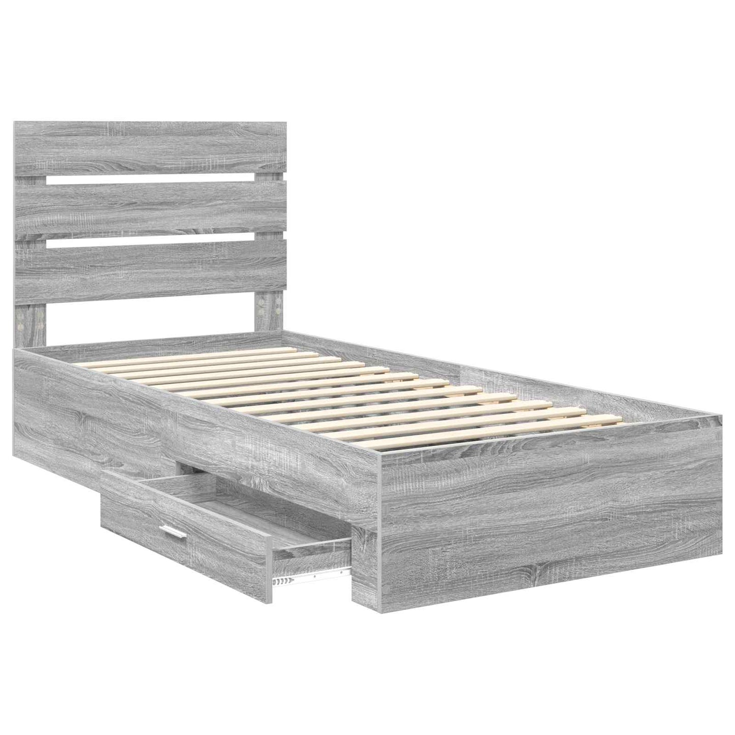 Bedframe met lade Grijs Sonoma 90 x 200 cm Bewerkt hout