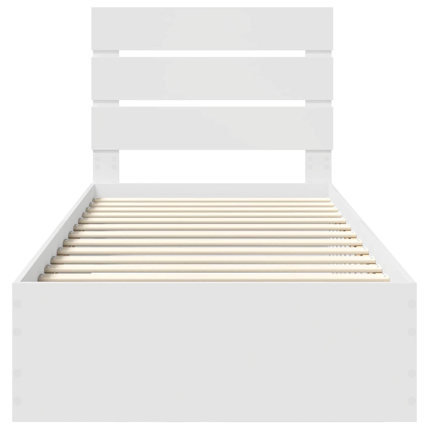 Bedframe met lade met hoofdeinde Wit 90 x 190 cm Bewerkt hout