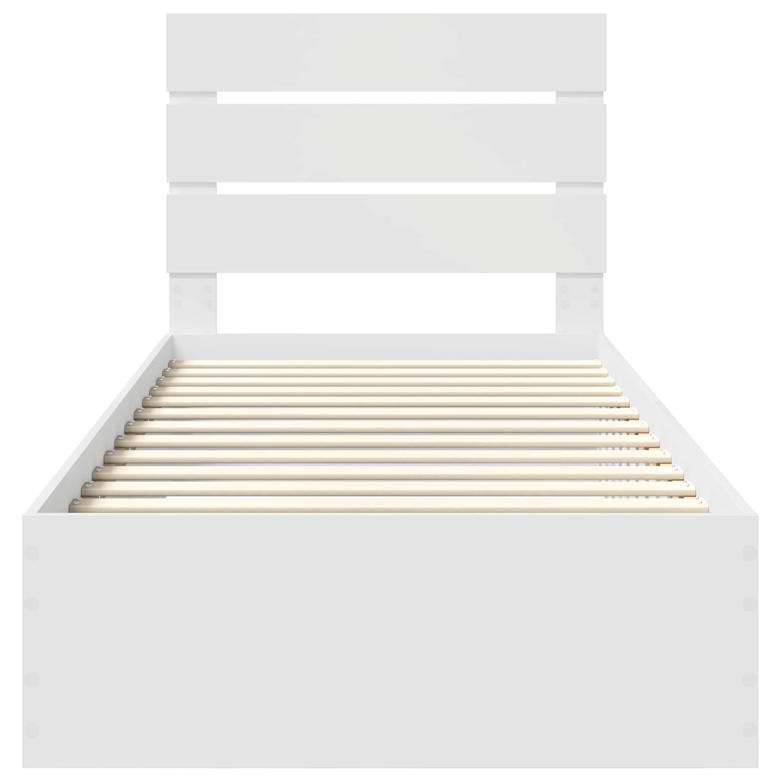 Bedframe met lade met hoofdeinde Wit 90 x 190 cm Bewerkt hout