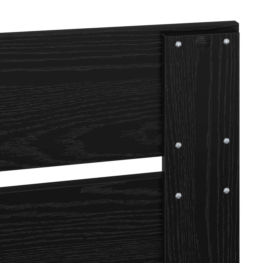 Bedframe met lade Zwart Eiken 90 x 190 cm Bewerkt hout