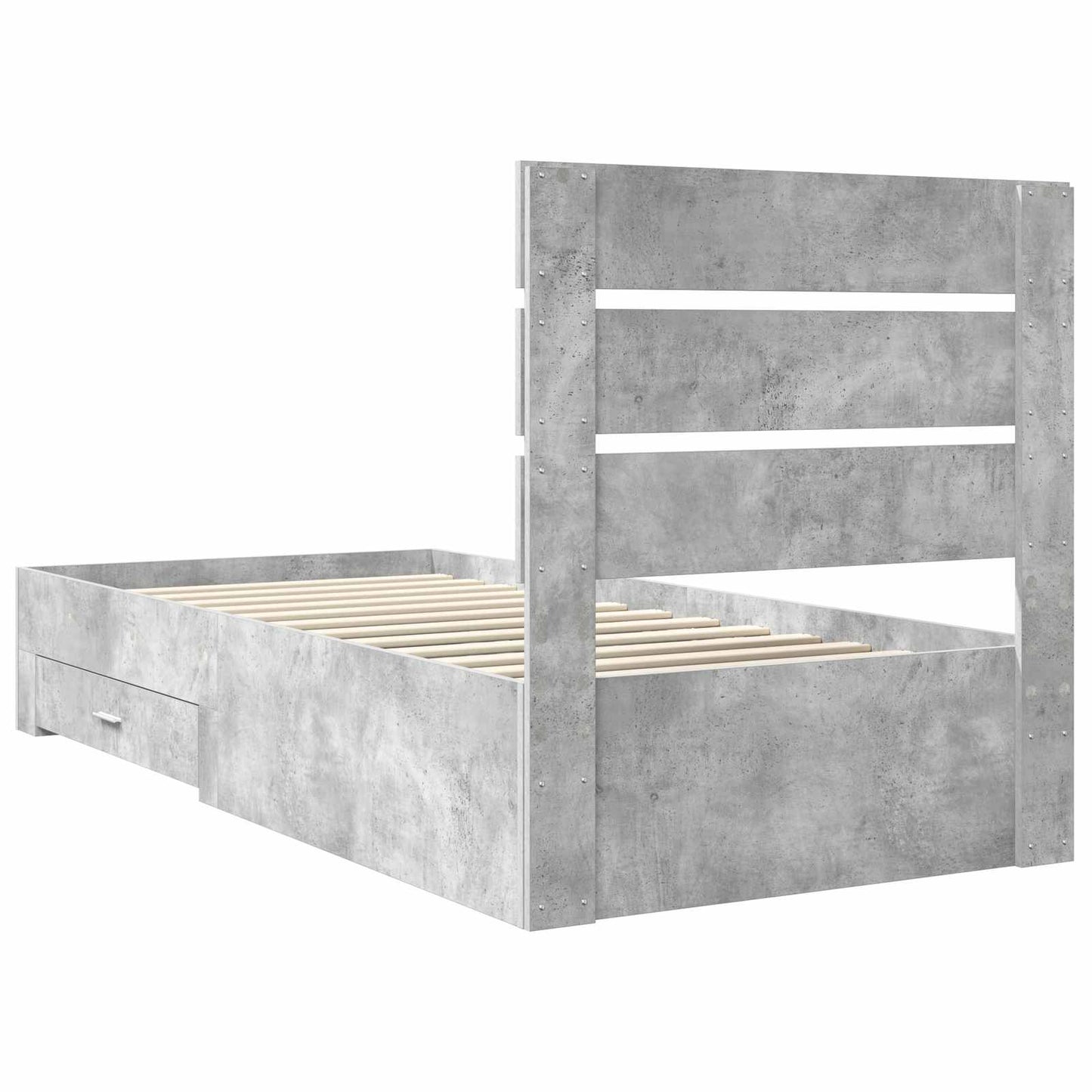 Bedframe met lade Beton Grijs 90 x 190 cm Bewerkt hout