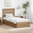 Bedframe 90 x 190 cm Artisan Eiken met lade