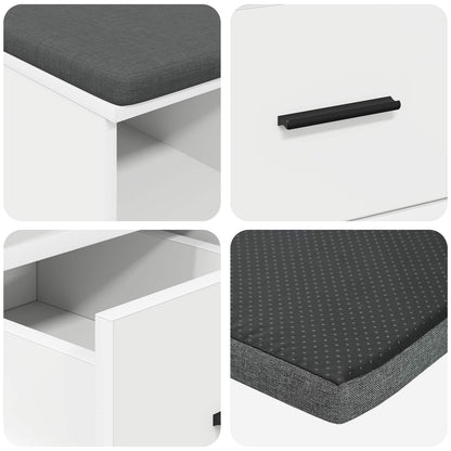Halbank Wit 60 x 38 x 46 cm Spaanplaat en Bekledingsstof