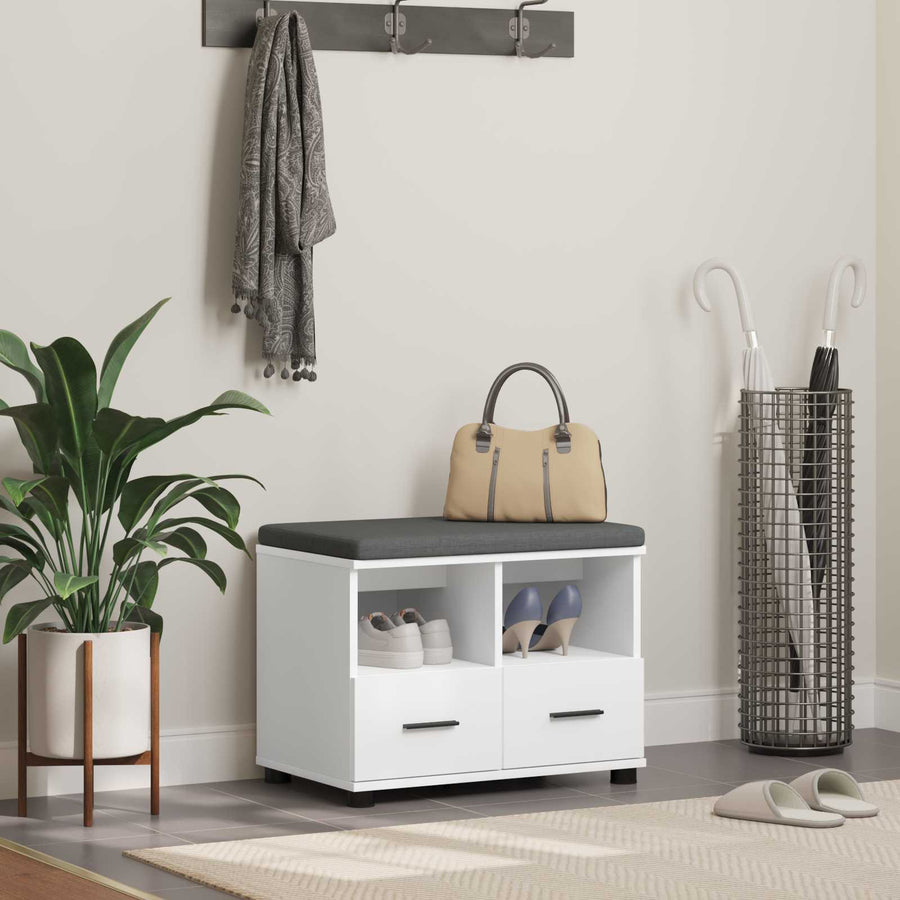 Halbank Wit 60 x 38 x 46 cm Spaanplaat en Bekledingsstof