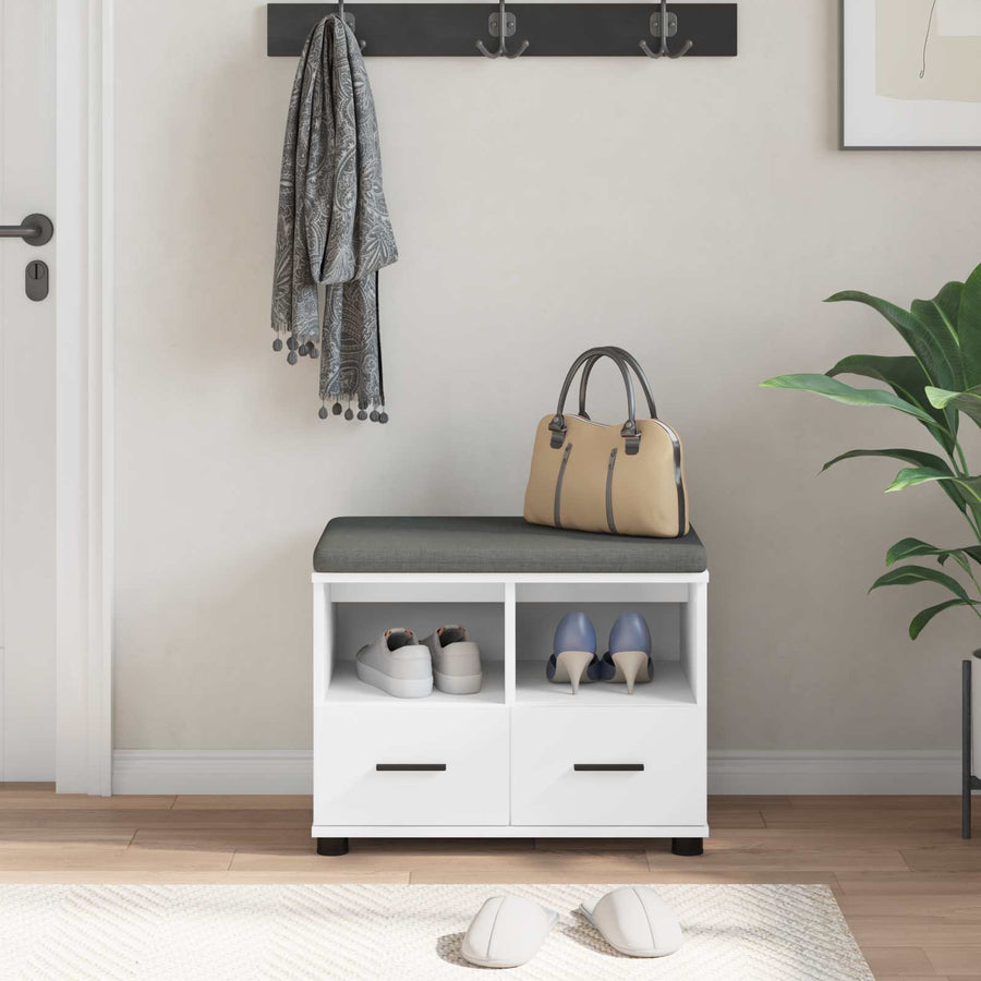 Halbank Wit 60 x 38 x 46 cm Spaanplaat en Bekledingsstof