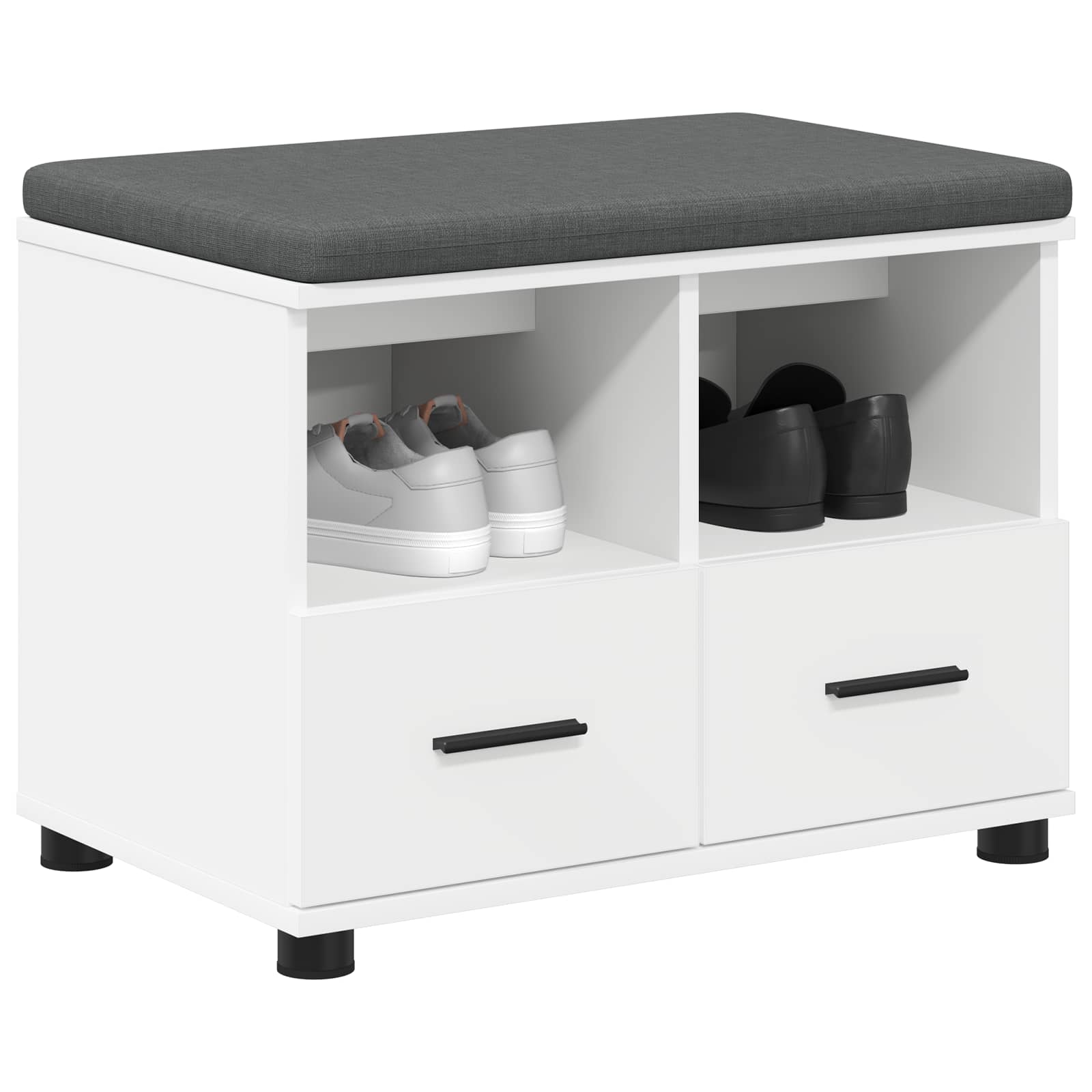 Halbank Wit 60 x 38 x 46 cm Spaanplaat en Bekledingsstof