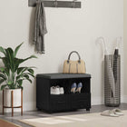 Halbank met lade en kussen zwart eiken 60x38x46 cm