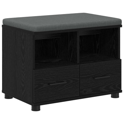 Halbank met kussen met lade Zwart Eiken 60 x 38 x 46 cm