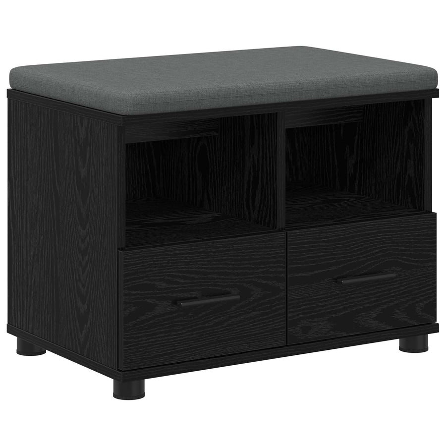 Halbank met kussen met lade Zwart Eiken 60 x 38 x 46 cm