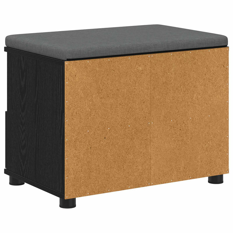 Halbank met kussen met lade Zwart Eiken 60 x 38 x 46 cm