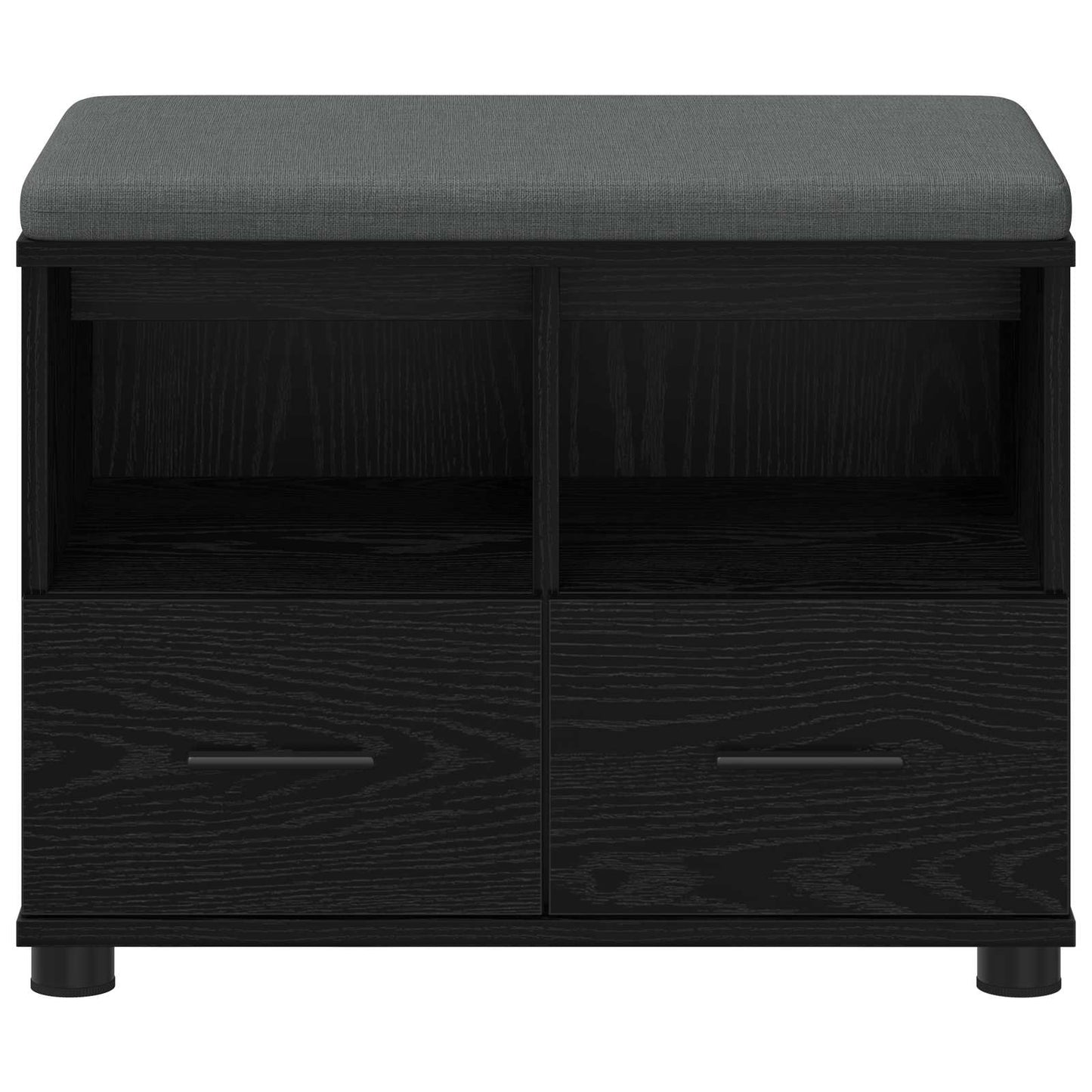 Halbank met kussen met lade Zwart Eiken 60 x 38 x 46 cm