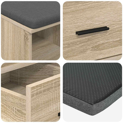 Halbank met kussen met lade Sonoma Eiken 60 x 38 x 46 cm
