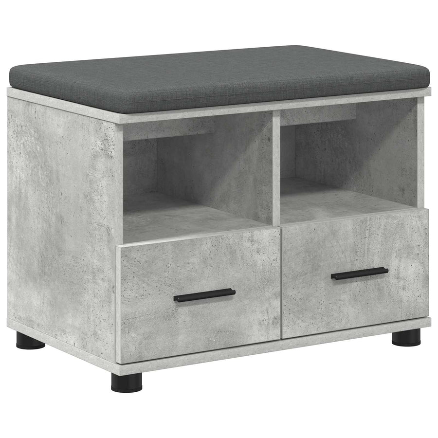 Halbank met kussen met lade Beton Grijs 60 x 38 x 46 cm