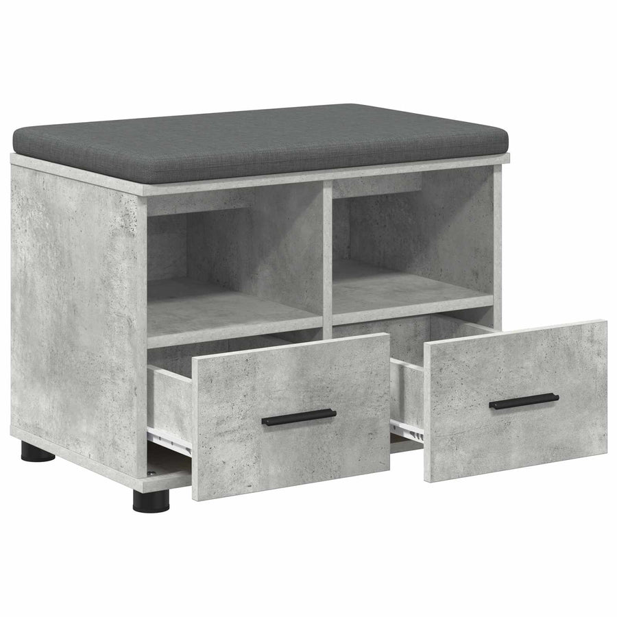 Halbank met kussen met lade Beton Grijs 60 x 38 x 46 cm