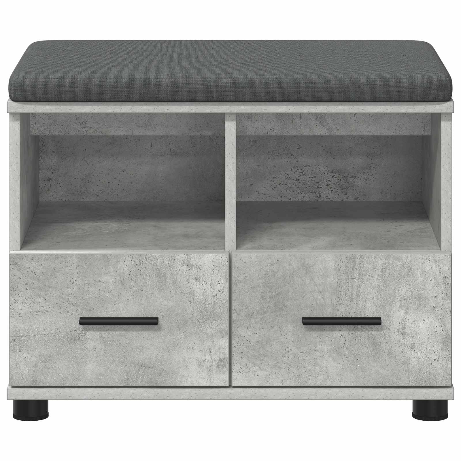 Halbank met kussen met lade Beton Grijs 60 x 38 x 46 cm