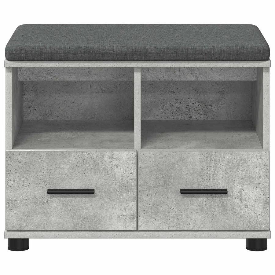 Halbank met kussen met lade Beton Grijs 60 x 38 x 46 cm
