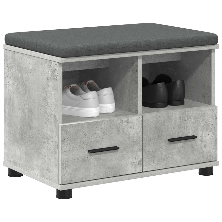 Halbank met kussen met lade Beton Grijs 60 x 38 x 46 cm