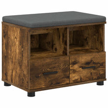 Halbank met kussen met lade Gerookt eiken 60 x 38 x 46 cm
