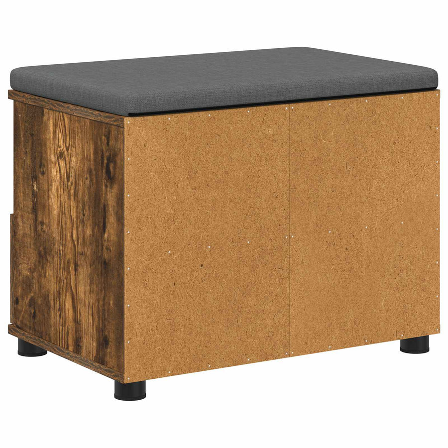 Halbank met kussen met lade Gerookt eiken 60 x 38 x 46 cm