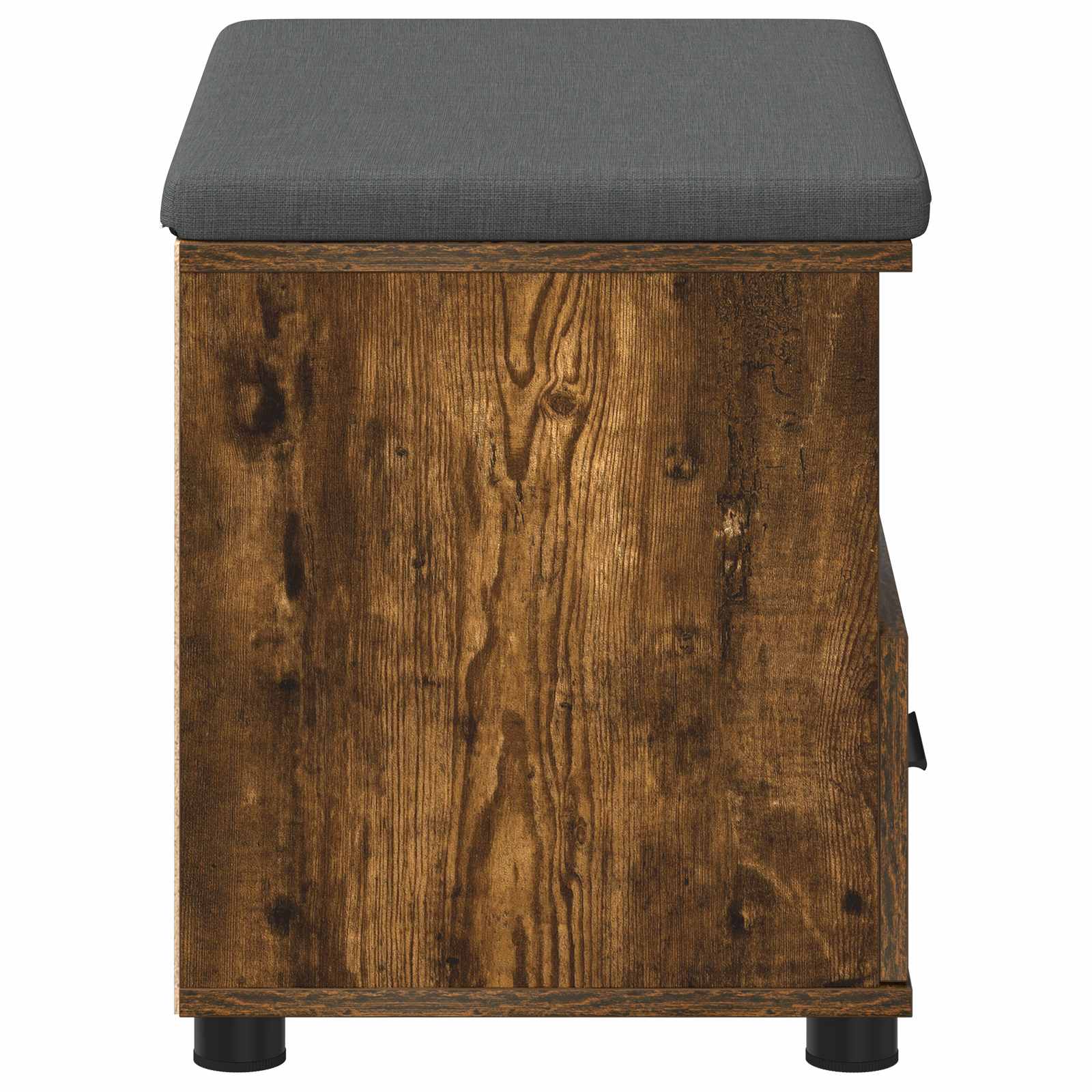 Halbank met kussen met lade Gerookt eiken 60 x 38 x 46 cm