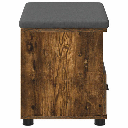 Halbank met kussen met lade Gerookt eiken 60 x 38 x 46 cm