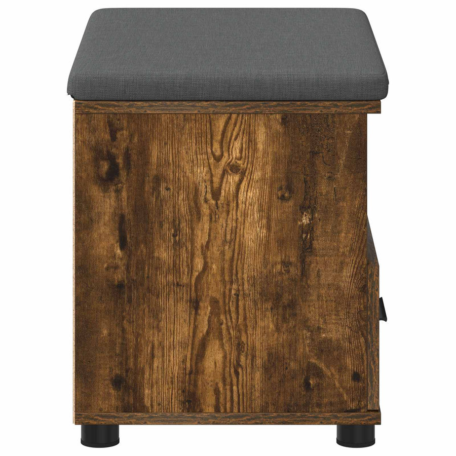 Halbank met kussen met lade Gerookt eiken 60 x 38 x 46 cm