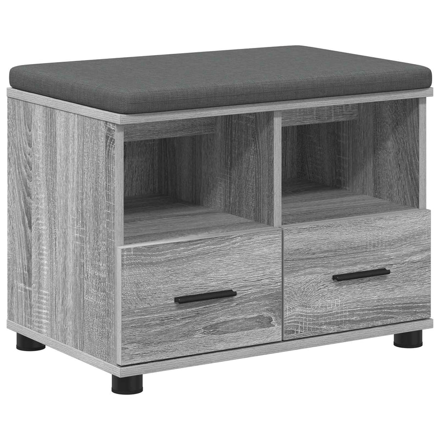 Halbank met kussen met lade Grijs Sonoma 60 x 38 x 46 cm