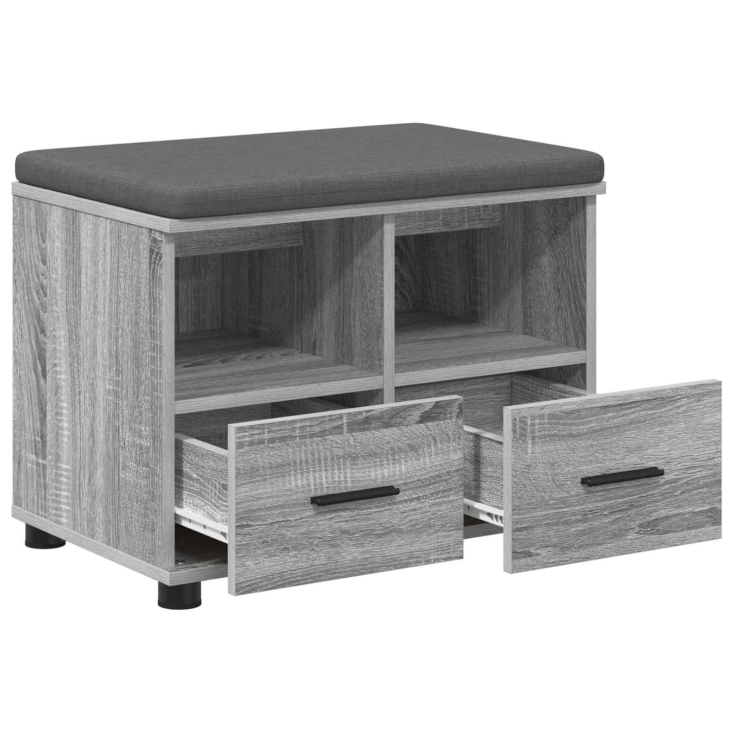 Halbank met kussen met lade Grijs Sonoma 60 x 38 x 46 cm