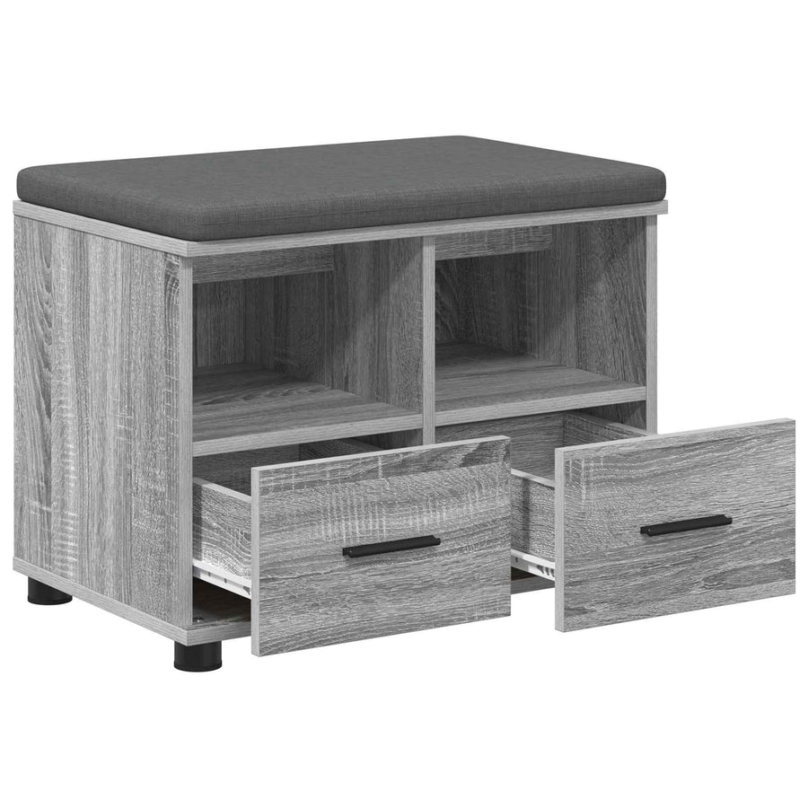 Halbank met kussen met lade Grijs Sonoma 60 x 38 x 46 cm