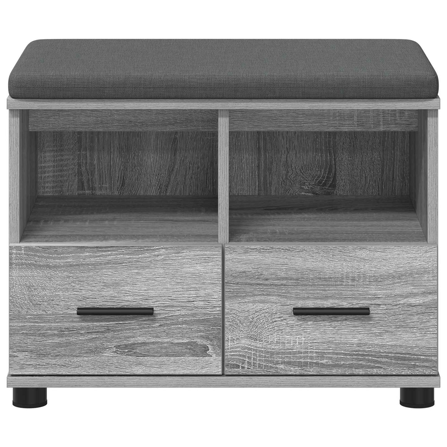 Halbank met kussen met lade Grijs Sonoma 60 x 38 x 46 cm