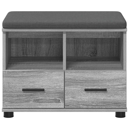 Halbank met kussen met lade Grijs Sonoma 60 x 38 x 46 cm