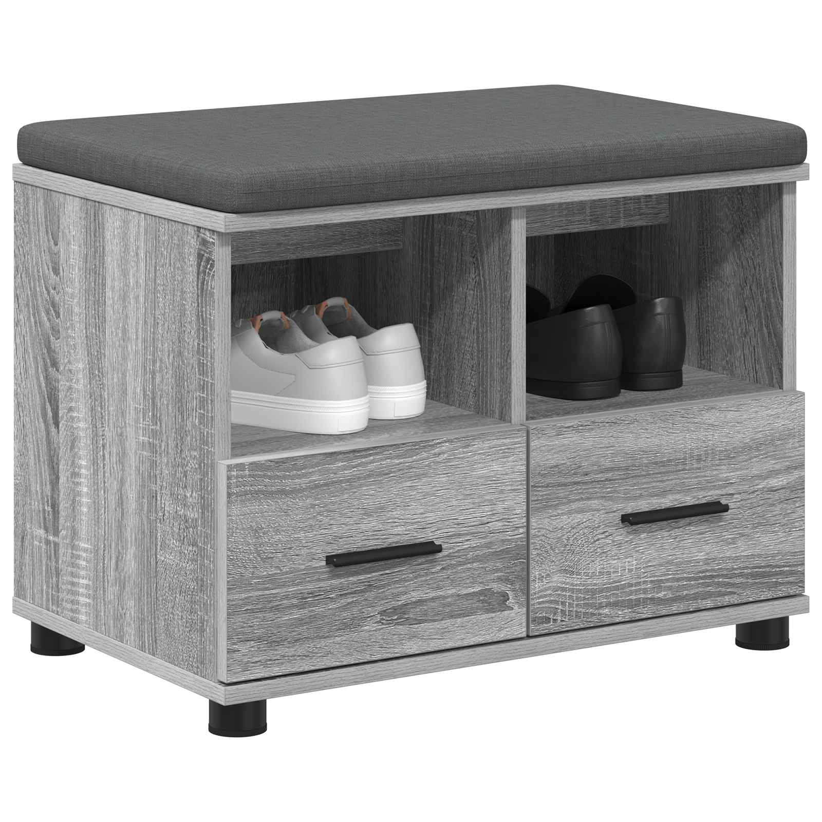 Halbank met kussen met lade Grijs Sonoma 60 x 38 x 46 cm
