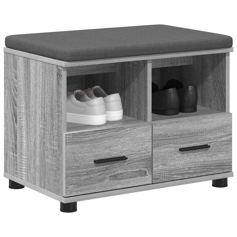 Halbank met kussen met lade Grijs Sonoma 60 x 38 x 46 cm