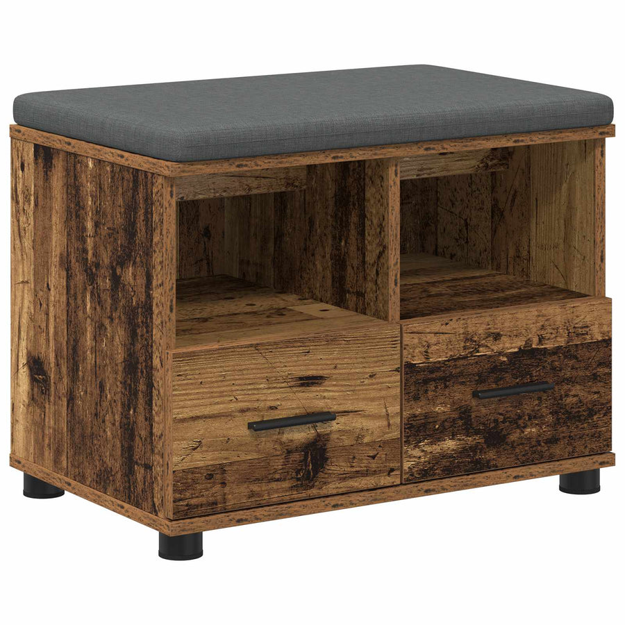 Halbank Oudhout 60 x 38 x 46 cm Spaanplaat en Bekledingsstof