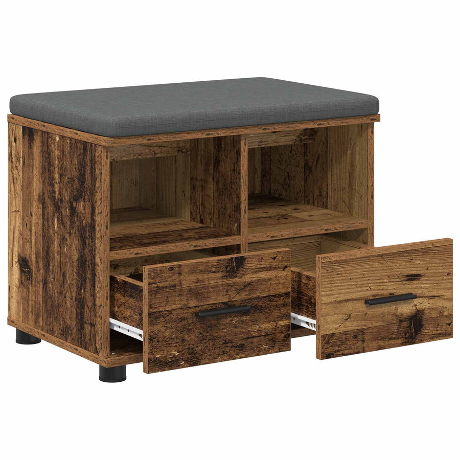 Halbank Oudhout 60 x 38 x 46 cm Spaanplaat en Bekledingsstof