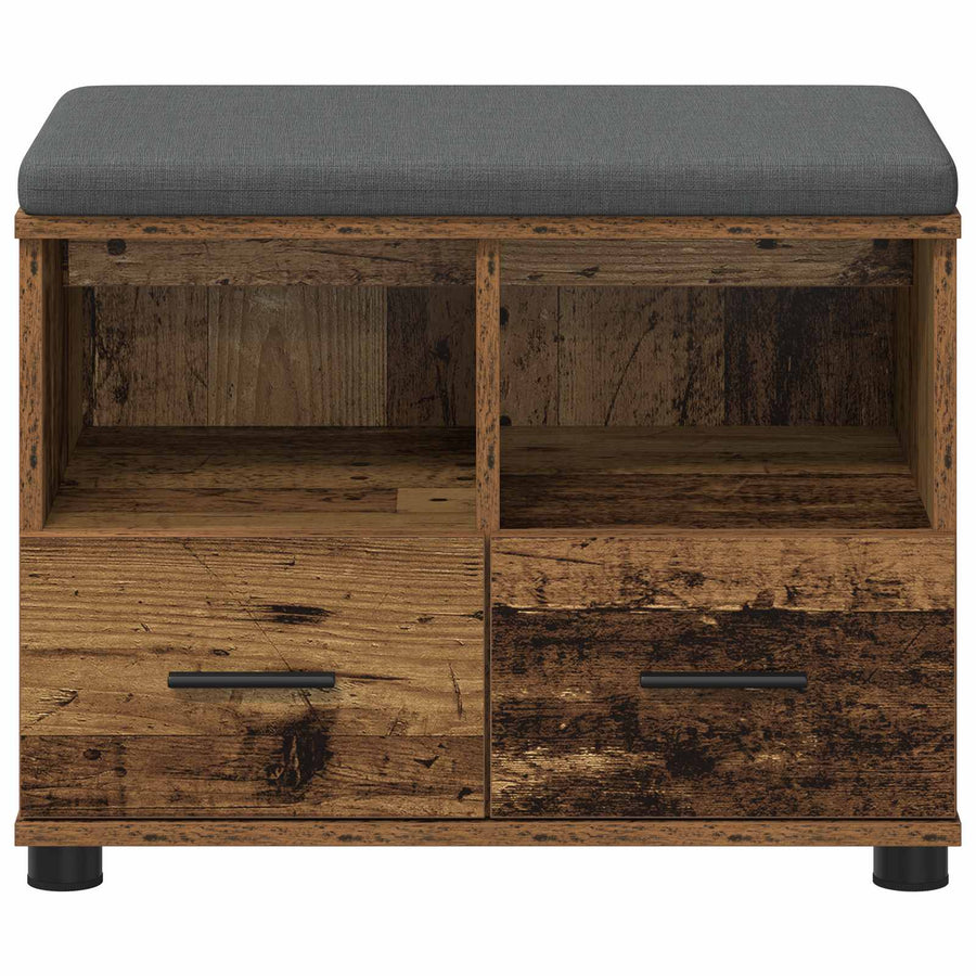 Halbank Oudhout 60 x 38 x 46 cm Spaanplaat en Bekledingsstof